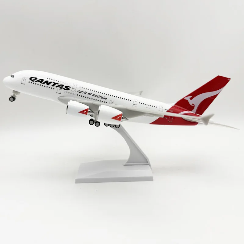 30cm 1/250 Scale Aircraft A380 Qantas Airways Resin Airplane Model Diecast Display With Stand For Souvenir Gift Decoration Home