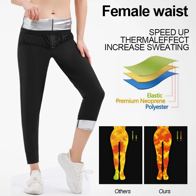 GUUDIA Women Sauna Suits Leggings with Extra Strap Double Control Pants Body Shaper Pant Slimming Legging Sports Gym Workout