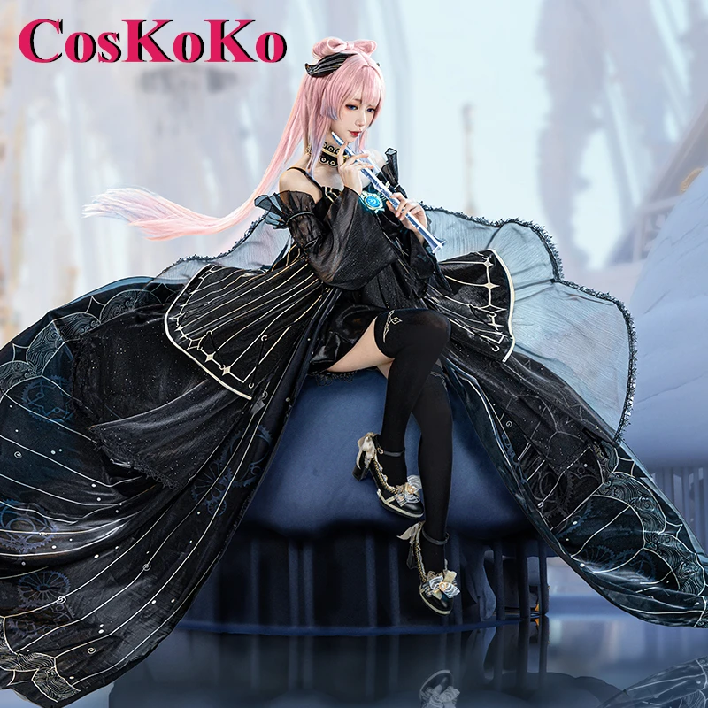 CosKoKo Sangonomiya Kokomi Cosplay Anime Game Genshin Impact Costume Abyss Of Loss Elegant Formal Dress Party Role Play Clothing