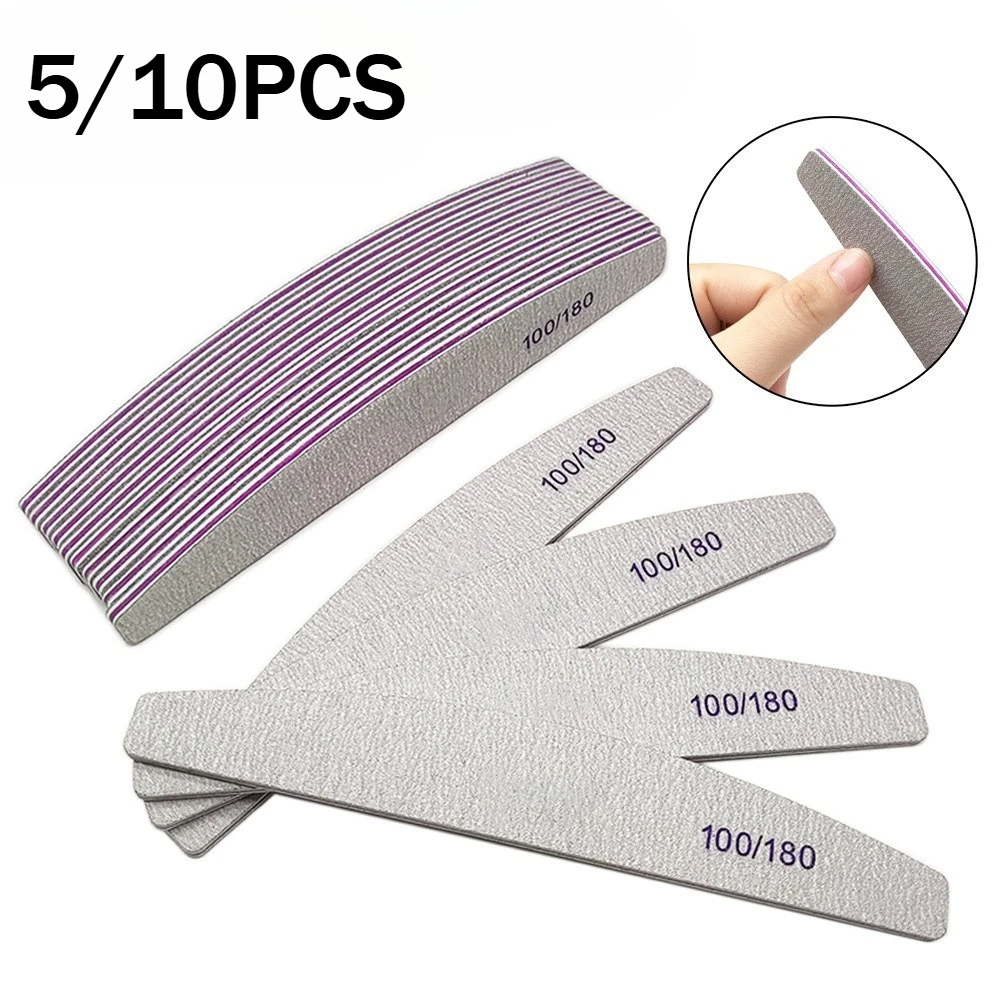 5 Stück/10 Stück/Set Professionelle Nagelfeile Wiederverwendbare Doppelseitige Schmirgelpappe (100/180 Körnung) Nagelstyling-Maniküre-Werkzeug