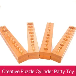 Creative Puzzle Game Cylinder Natural Wood Socket Base Ornament Funny Party Toddler Kids Adult Contest Toy Kindergarten Gift Set