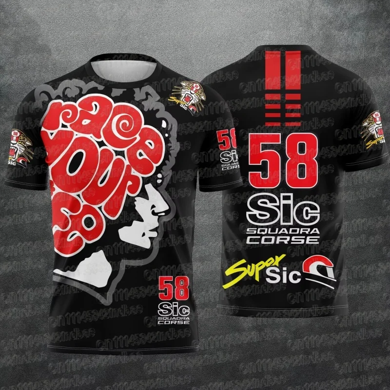 No.58 Rider Marco Simoncelli Fan Pink 2026 New Motorcycle Racing Summer Casual Short Sleeved T-shirt FamilyMatching