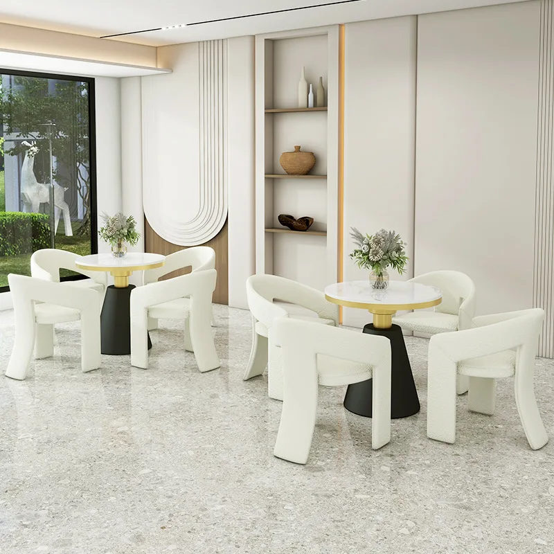 Negotiation rest area one table four chairs Internet celebrity shop coffee shop leisure table and chair combination beauty salon