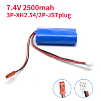 7.4V 2500 mAh JST Plug 18650 2S li-ion Battery for Wltoys 12423 10428 12429 12401 12402A RC Car Spare Parts