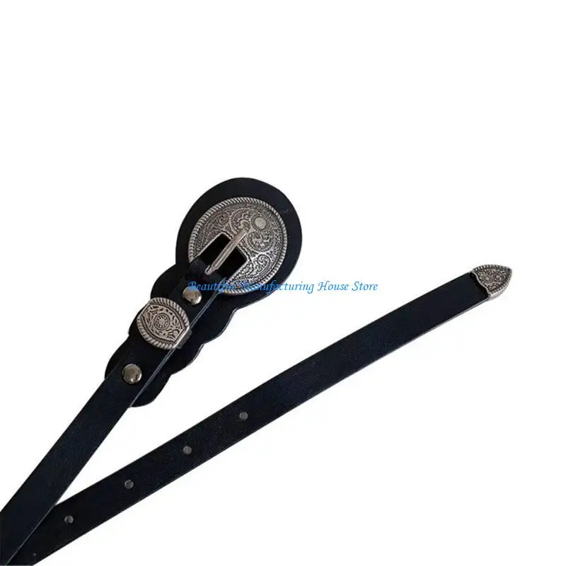 

E56A Stylish Waist Belt Chain Dancers Costume Belt for Wrap Dress Dark Chain Belt for Suit Skirt Jeans Body Jewelry