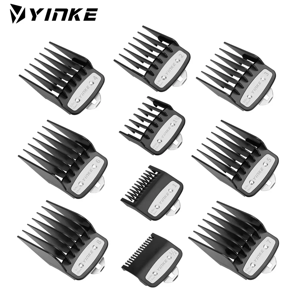 

Yinke 10Pcs Clipper Guards Premium Cutting Guides Comb For Wahl With Metal Clip, Fits All Size Clippers,barber accessories set