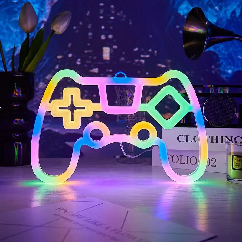 Game Neon Sign Gamepad Controller Neon Signs Gaming Wall Lights Decor for Game Room Neon Lights Children Room Party Decoration