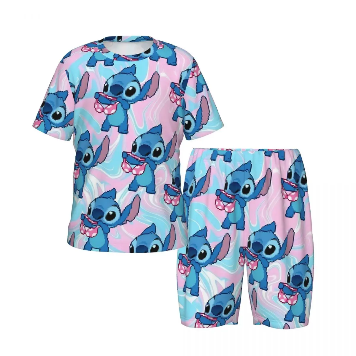 Cute Disney Stitch Cute Pajamas 2 Pieces Set Western style home clothing for children Loungewear pyjama