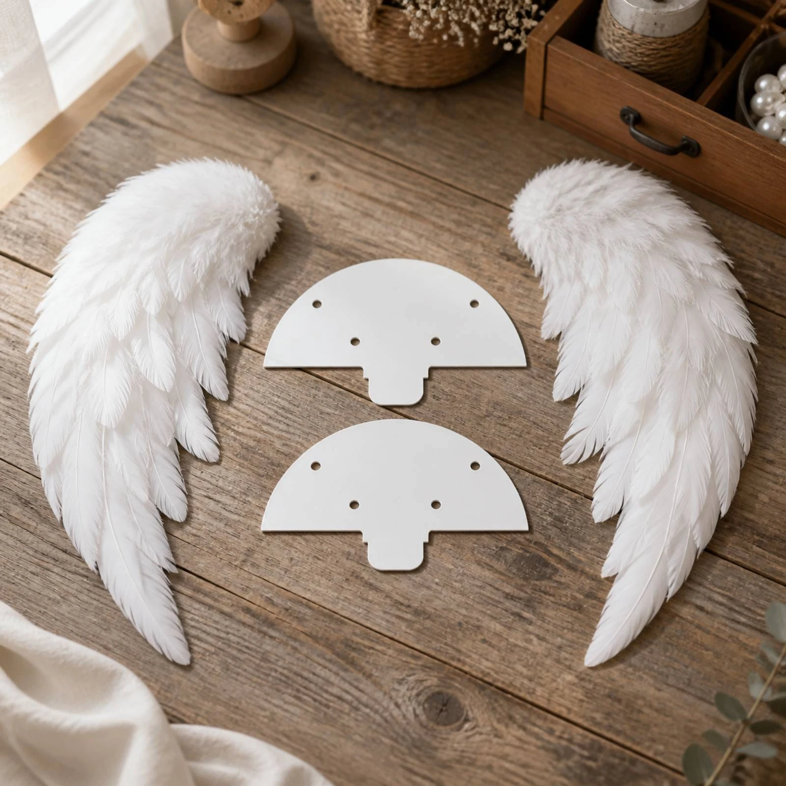 Wing Mounting Plates with Central Tab Stable Wing-Fixing Plates with Pre-Drilled Holes DIY for Prop Designers, Craft Projects