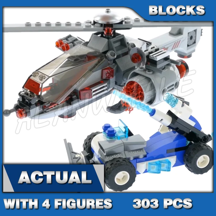 

303 шт. Super Fighter Speed Force Freeze Pursuit Ice Car Copter Energy Infuser 10844 Строительные блоки игрушки, совместимые с моделью