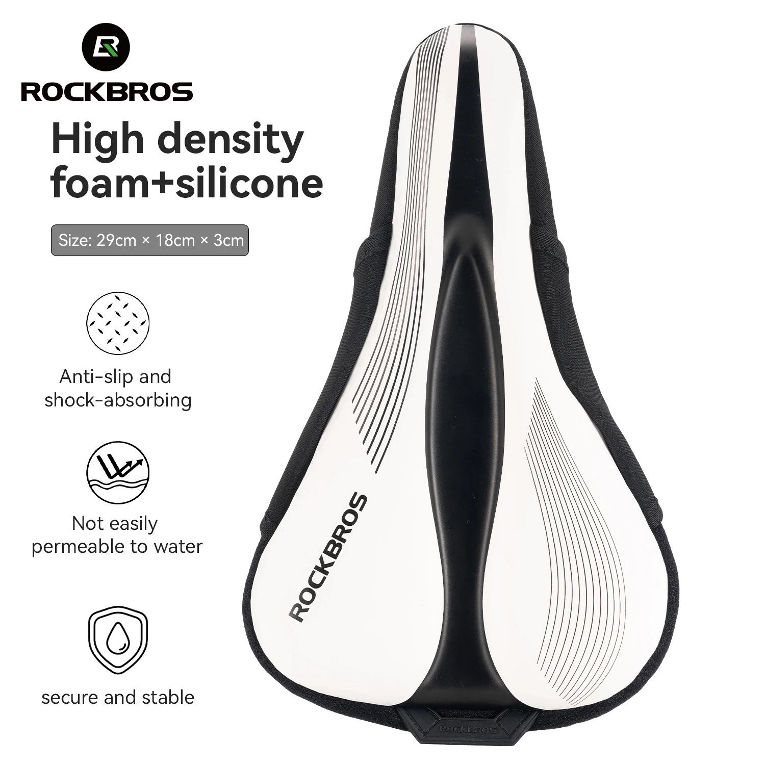 ROCKBROS Bicycle Saddle Cover Men Women Soft Comfortable PU Leather Thicken Silicone Road Bike Folding Bike Cycling Seat Cover