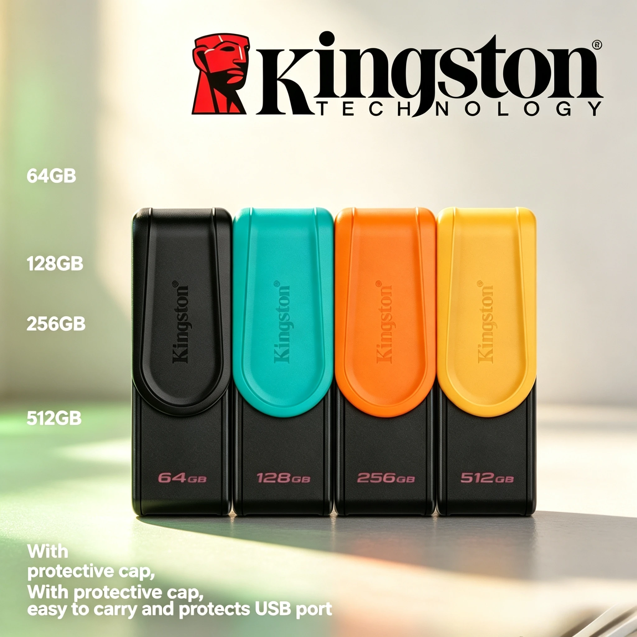Kingston 64GB128GB256GB USB 3.2Gen 1 High Speed Pen Drive Mini Flash Drive Memory Stick for PC Laptop Mac Computer Data Transfer
