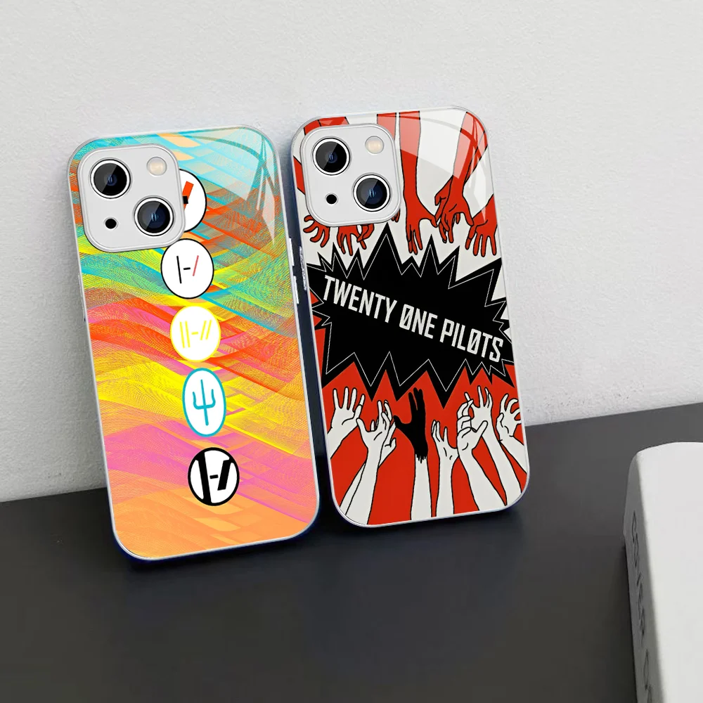 T-Twenty One Pilots Phone Case Tempered Glass For Iphone 14 13 12 11 Pro Mini XS MAX 14Plus X XS XR Fundas