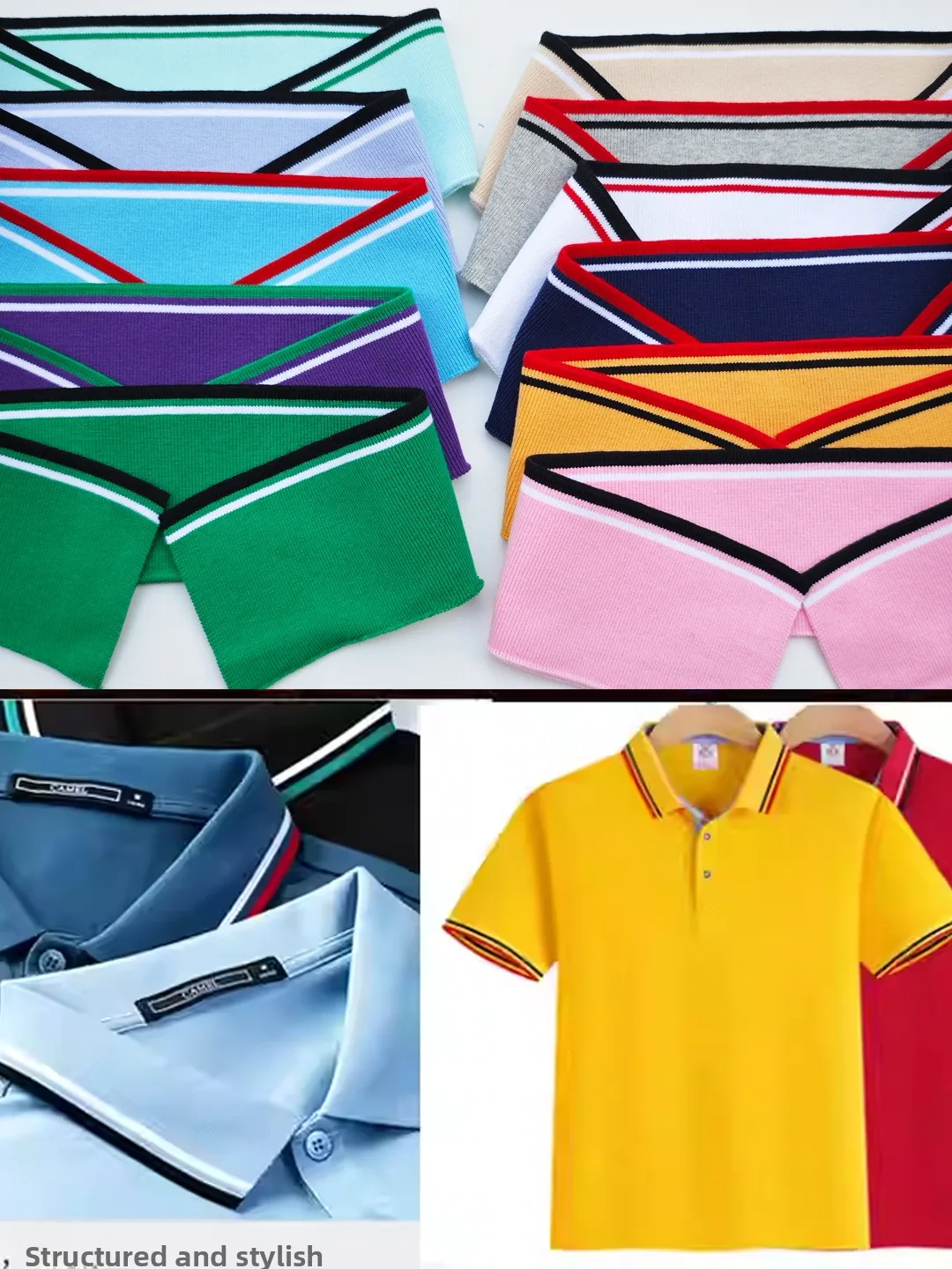 Spring Summer Thin  Shirt Flat Collar Cuff Horizontal Machine Neck Flat Knit Short Sleeve DIY Clothing Cotton Fabric