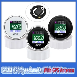 Nuevo velocímetro GPS Digital resistente al agua, odómetro LCD ajustable, medidor de velocidad con antena GPS para barco, coche, motocicleta, Motor, yate