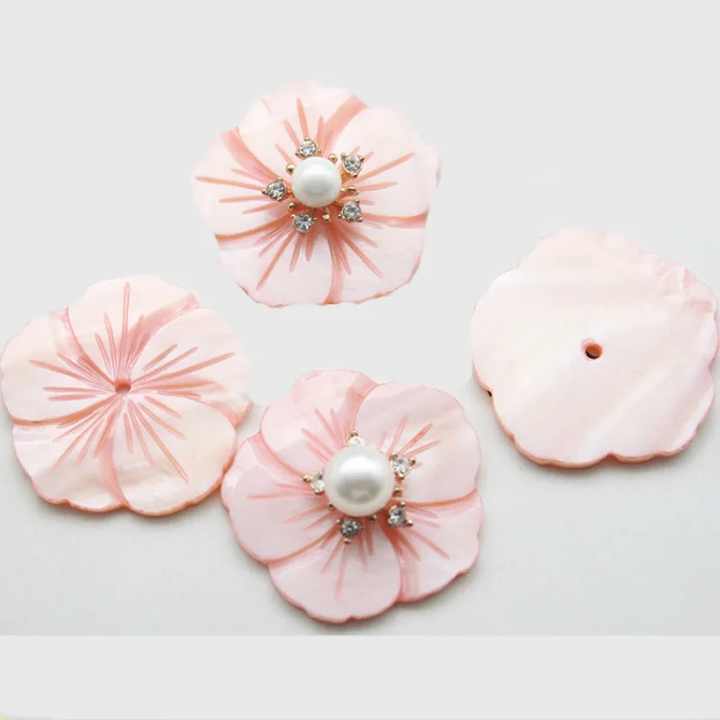 5pcs / pack Natural Shell Flower Beads Dyed Five Petals Bauhinia Beads Jewelry Making DIY Earrings Hairpin Jewelry Accessories
