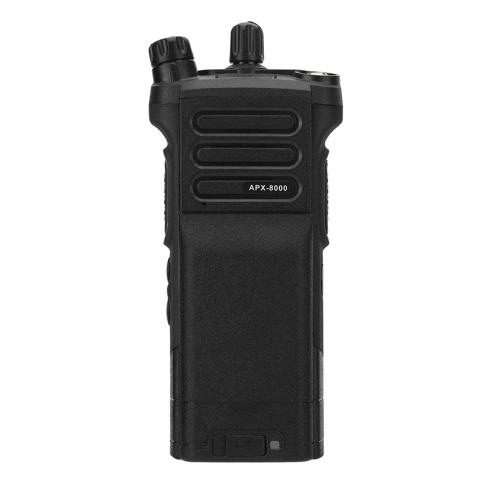 HAMGEEK APX-8000 12W Dual Band Radio VHF UHF Walkie Talkie (Black) Dual PTT with Handheld Microphone