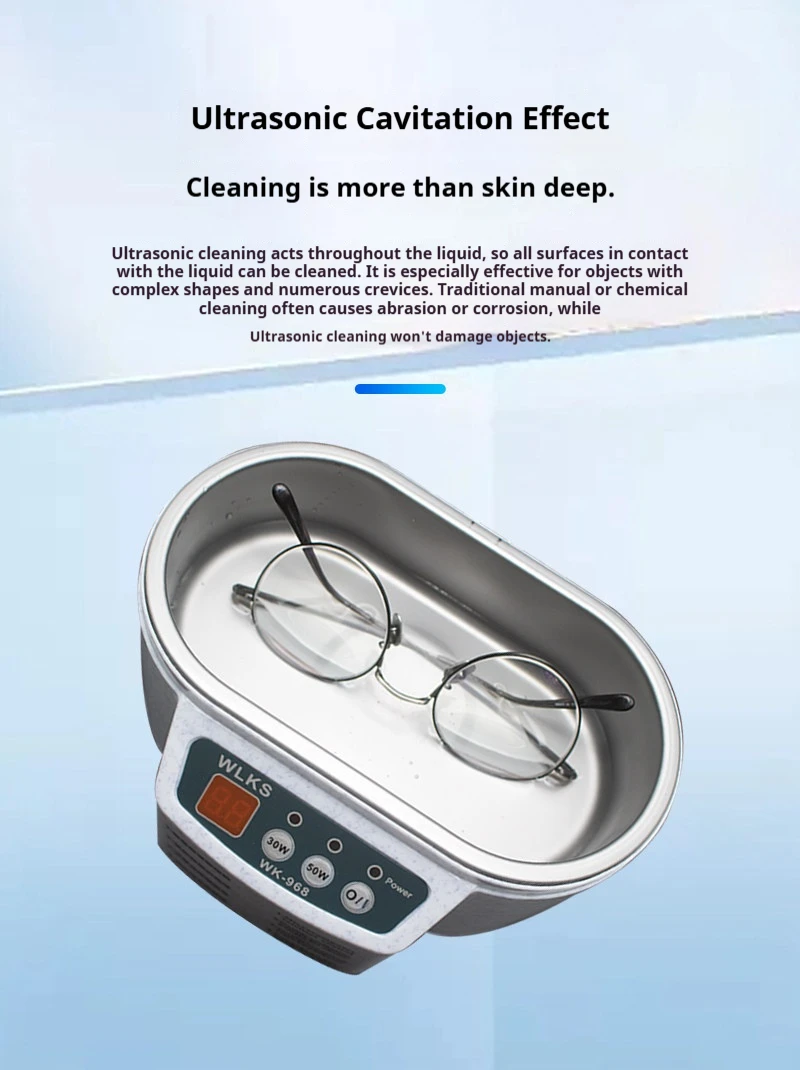 30/50W Ultrasonic Cleaner Sonicator Bath 40Khz Degas For Watches Contact Lens Glasses Denture Teeth Electric Makeup Razor