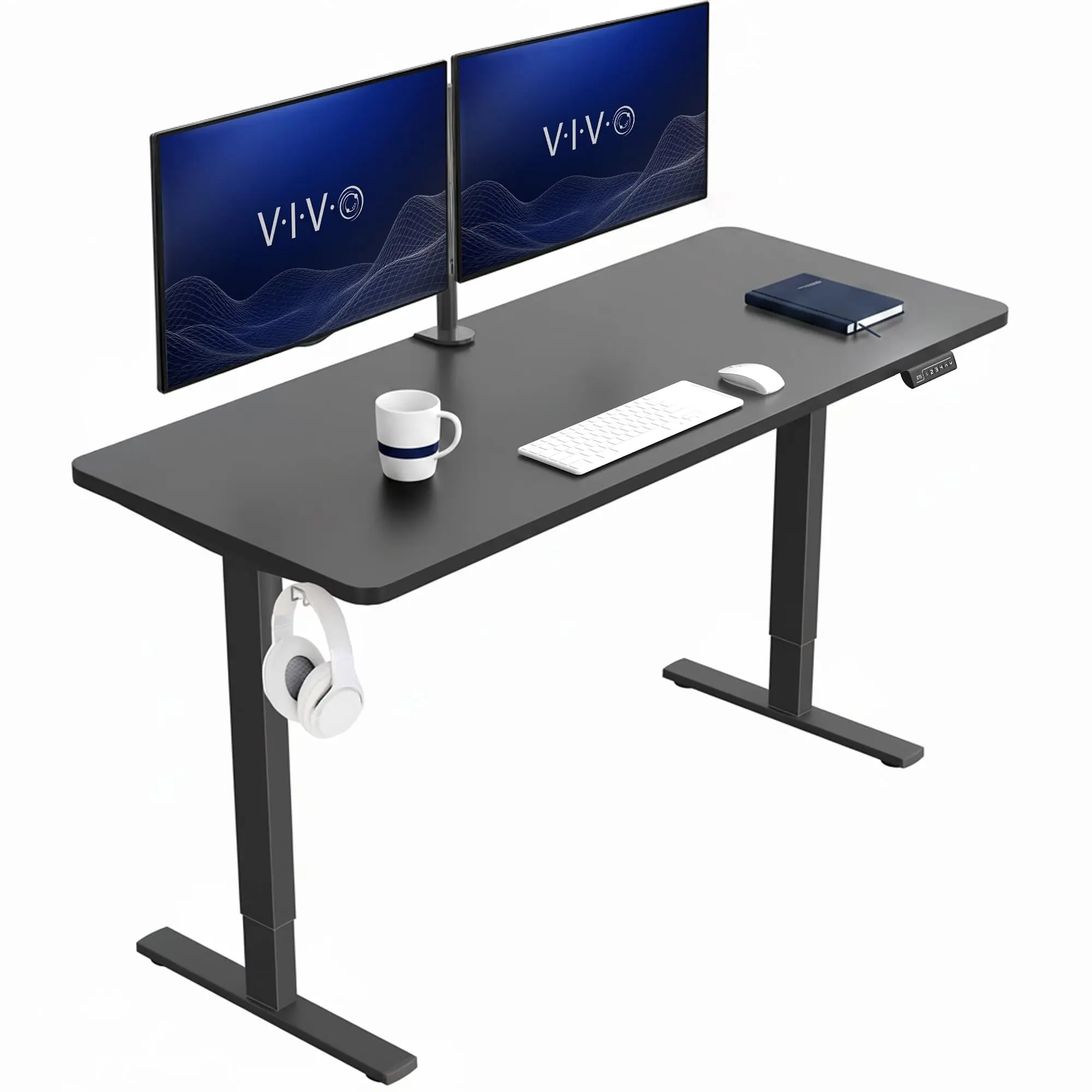 Black 60 x 24 in Standing Desk, DESK-KIT-1B6B