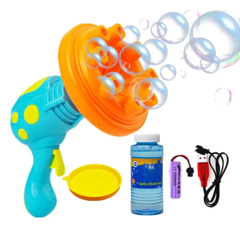 Macchina automatica per bolle Macchina per bolle musicali girasole Macchina per bolle portatile a 8 fori per bambini Giocattolo elettrico per bolle