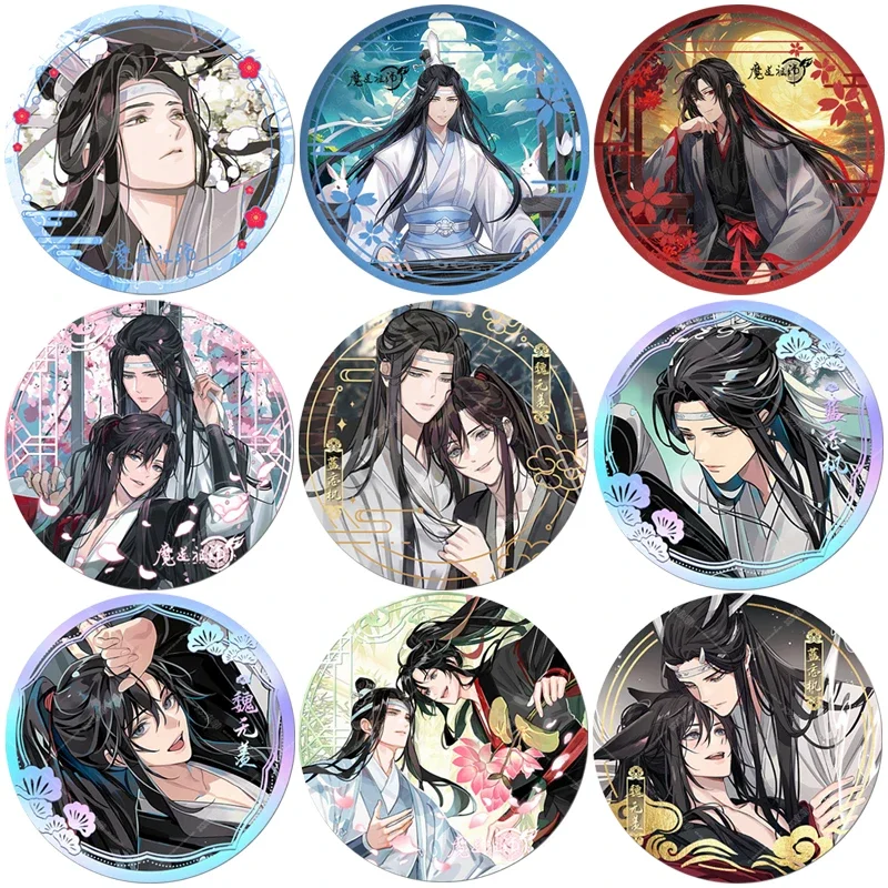 75mm Anime Mo Dao Zu Shi insignia broche Pin Cosplay figura Xiao Zhan Wei Wuxian Lan Wangji broches solapa Pins joyería Fans regalos