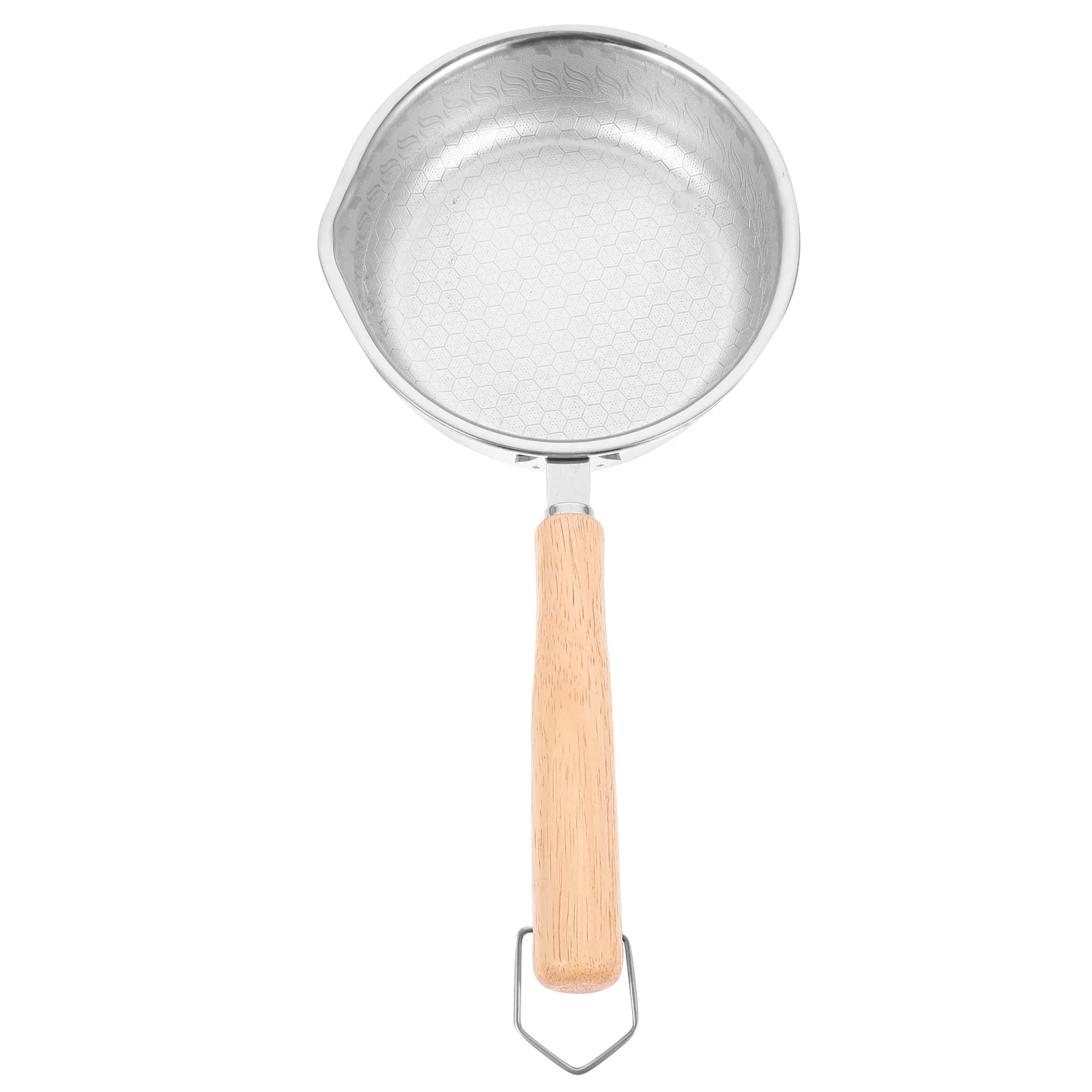 

Nonstick Stainless Steel Frying Pan Honeycomb Non Stick Bottom Wooden Handle Small Pan for Eggs Kitchen Use Kitchen Egg Cooker