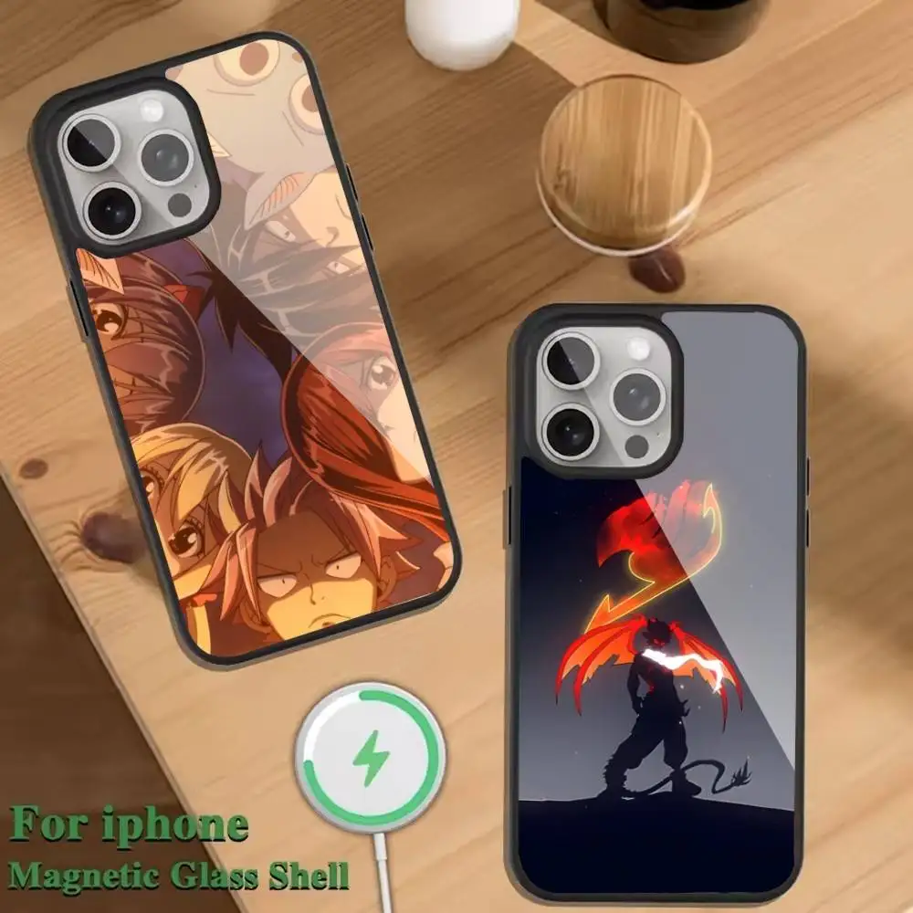 

F-Fairy T-Tail Natsu Phone Case For Magnetic Wireless Charge Cover For iphone 16 15 14 13 12 11 Pro Max Plus Coque