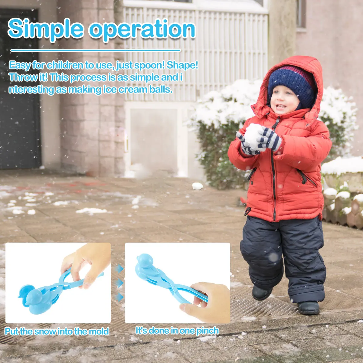 Z20 Duckling Shapes Snowball Maker Clip Creative Snowballs Mold Winter Children Outdoor Snow Ball Fights Fun & Sports Toys