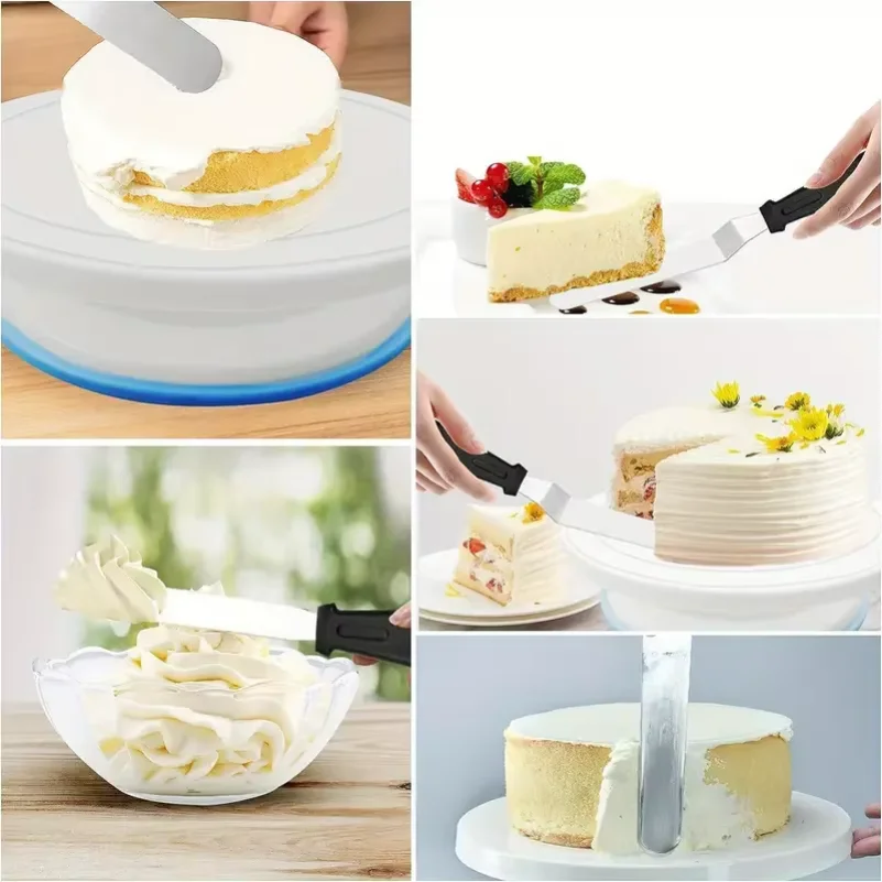 24点セットのケーキデコレーションセット：滑り止め加工のター - Cake Decorating Turntable のレビューと価格