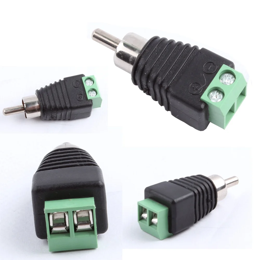 RCA Plug Male Female Connectors RCA Lotus Head Welding-free Audio Speaker Press Type Terminal AV Plug Socket Cable Adapter