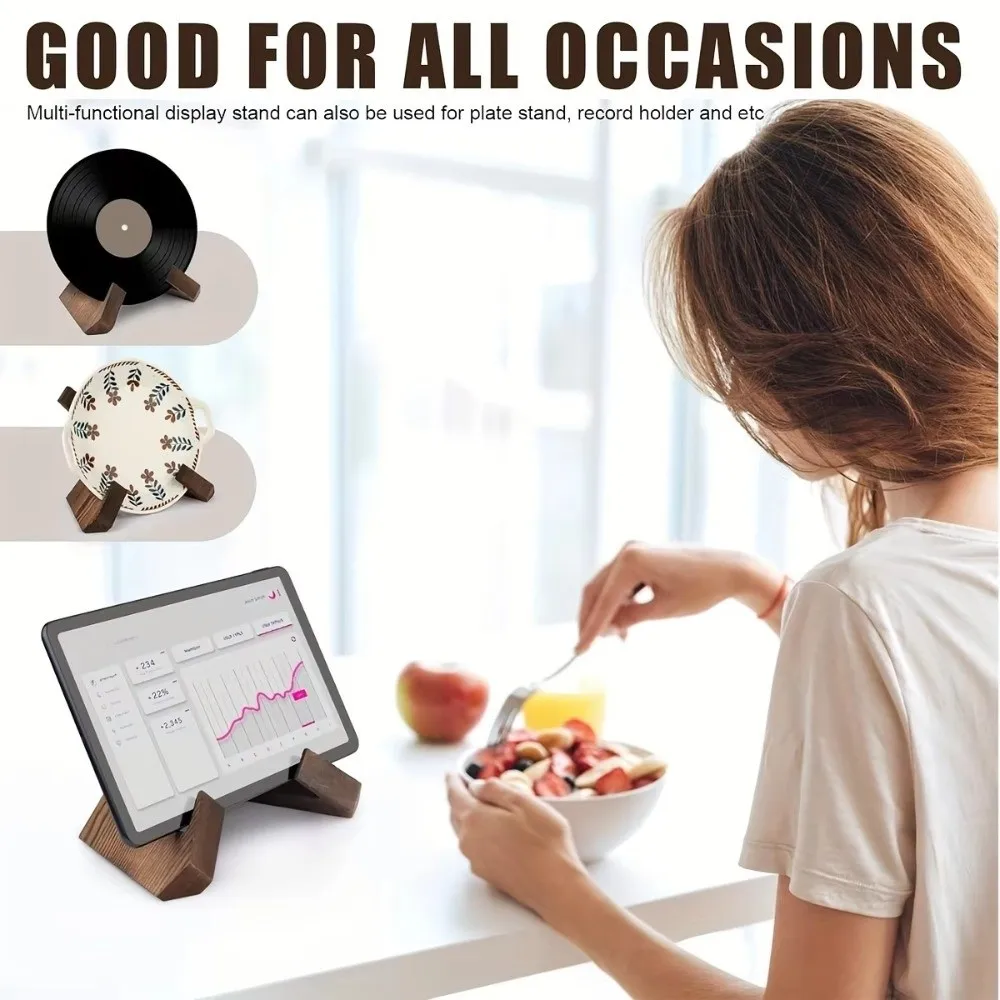 Wooden Wooden Recipe Holder Display Bookend Function Menu Display Stand Hanging Reading Wooden Bookend Dining Room Kitchen