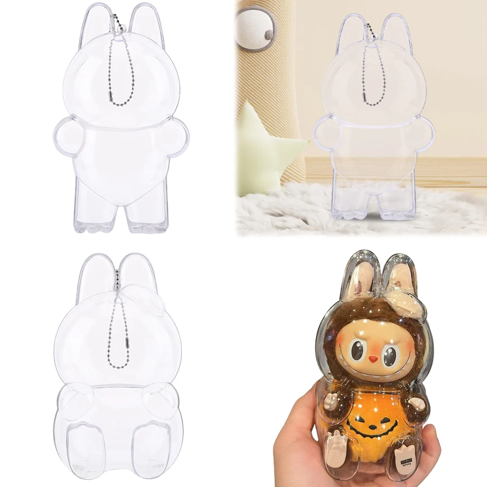 

Vinyl Doll Storage Box for Labubu Plastic Storage Transparent Case Dust Case Hanging Model Display Case Dolls Accessories