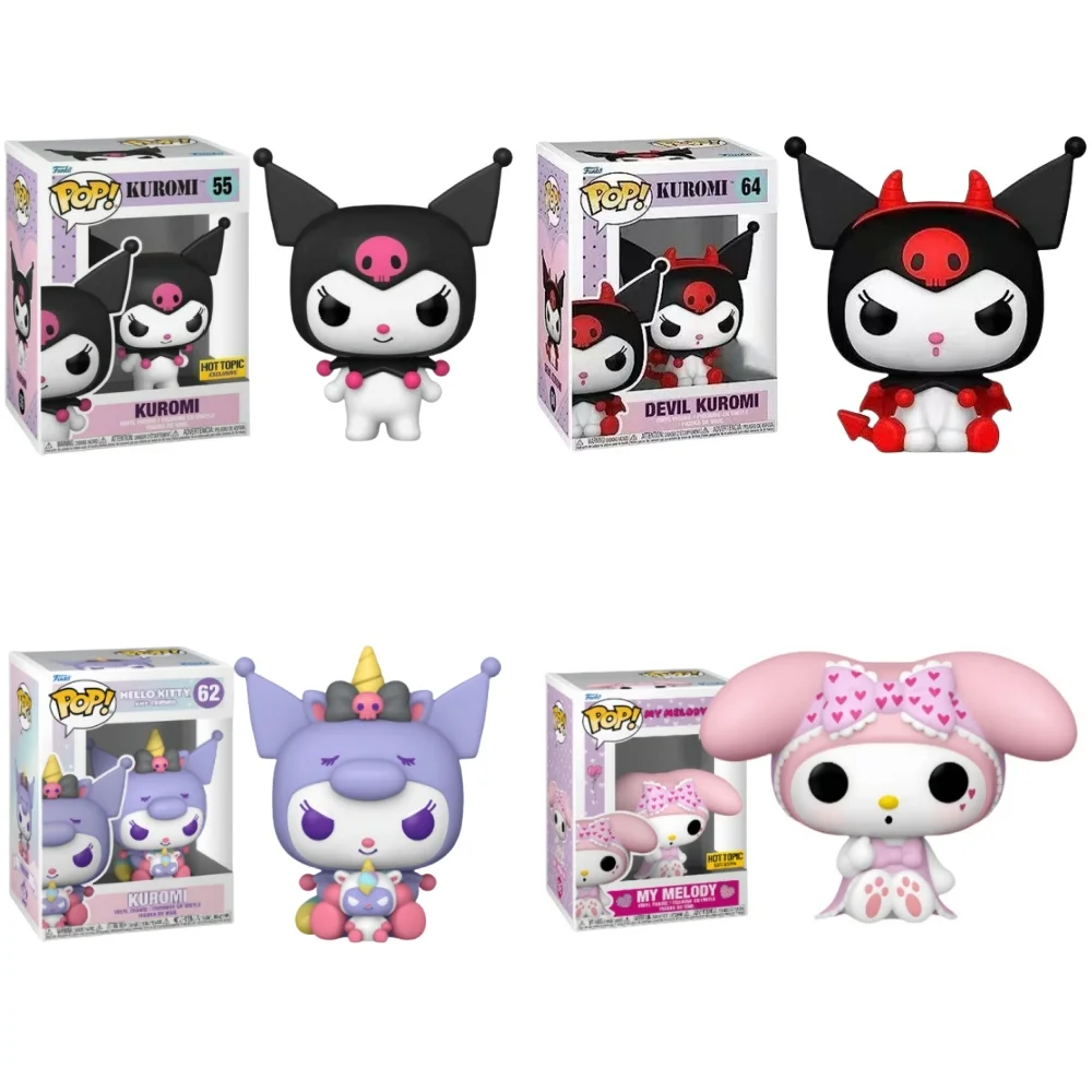 Anime Kuromi Funko Pop Action Figures Kawaii My Melody Action Figures Toy Model Desktop Collection Doll Children Christma Gift