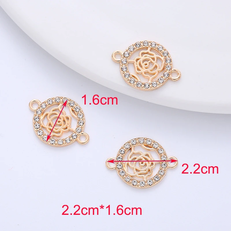 10pcs Crystal Flower Pendant Connector for Jewelry Making Charm for Bracelet Necklace Earring DIY Handmade Jewelry Findings