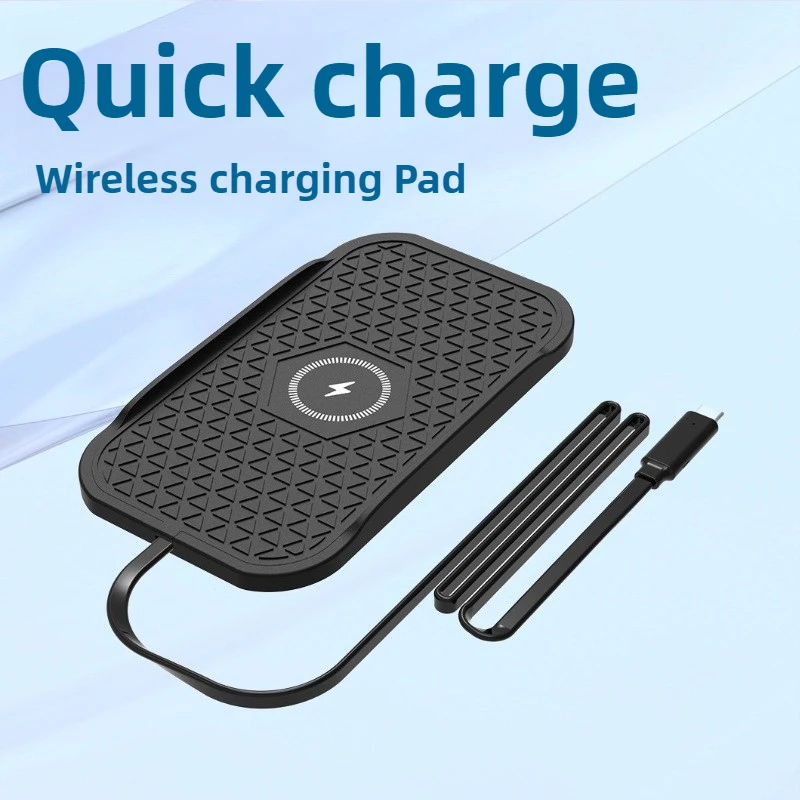 Car Wireless Charger Silicone Non-Slip Pad for iPhone 15 14 13 12 Samsung S24 S23 Xiaomi Car Phone Fast Induction Charging Pad