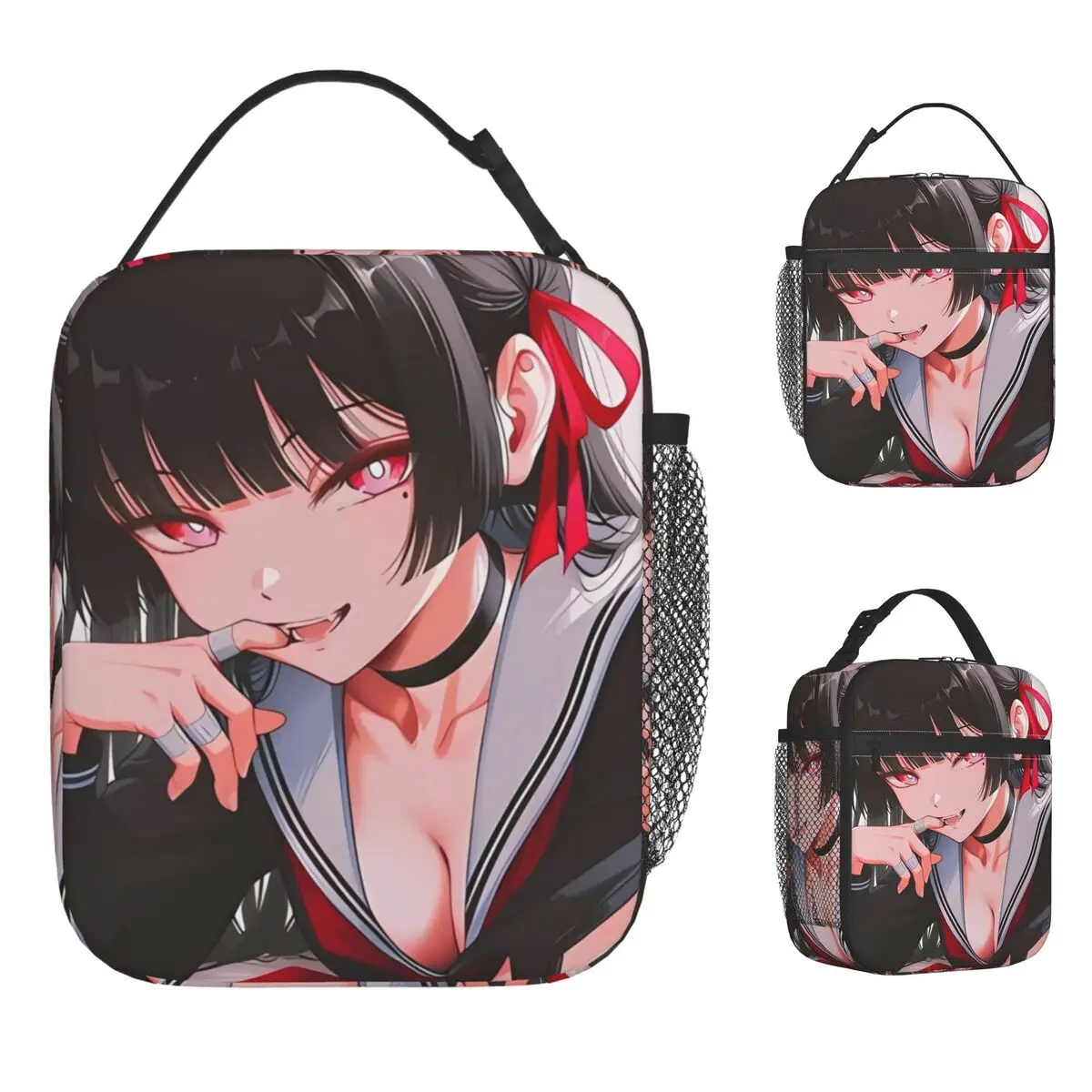 Wuthering موجات Chisa حقيبة الغداء للطفل طباعة علب الاغذية حقيبة للحفاظ على البرودة المدرسية عادية مريحة أكسفورد أكياس الغداء الحرارية