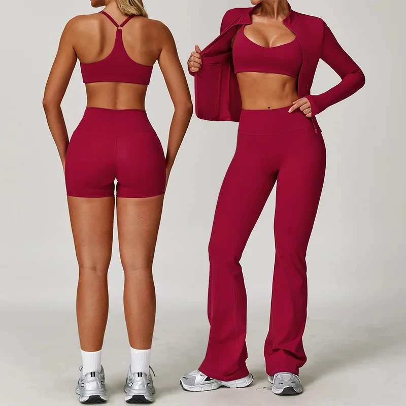 Yoga Suit Sports Set Gym Set Women Tracksuit Running Workout Clothes Long Sleeve Sports Bra Athletic Wear Yoga Clothing