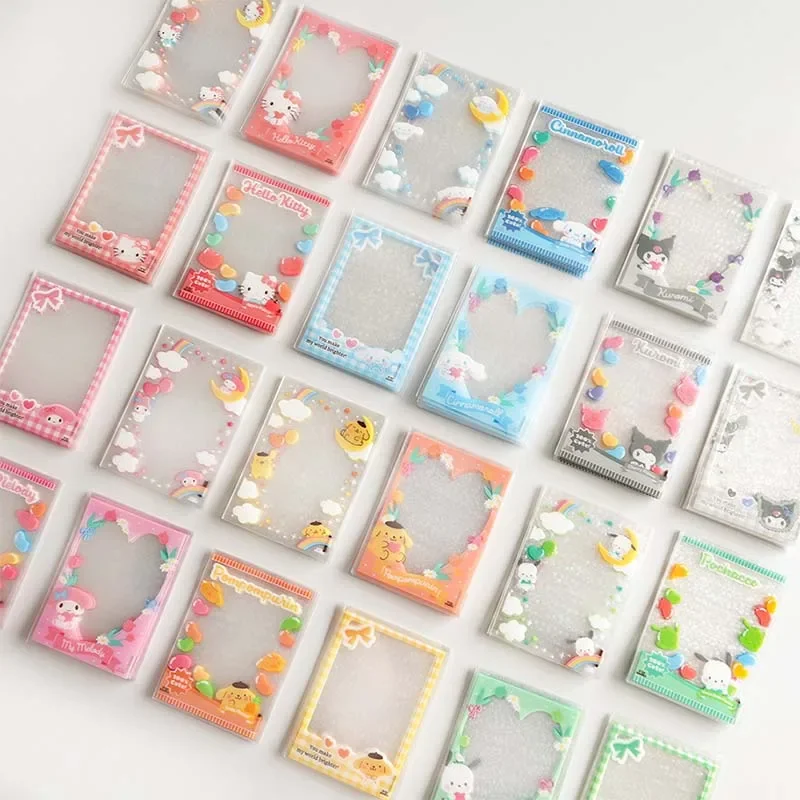 Miniso Sanrio Hello Kitty moja melodia Kuromi gwiazda kreskówkowa zdjęcie folia ochronna 20 sztuk rękawy na karty fani dziewczyny prezenty