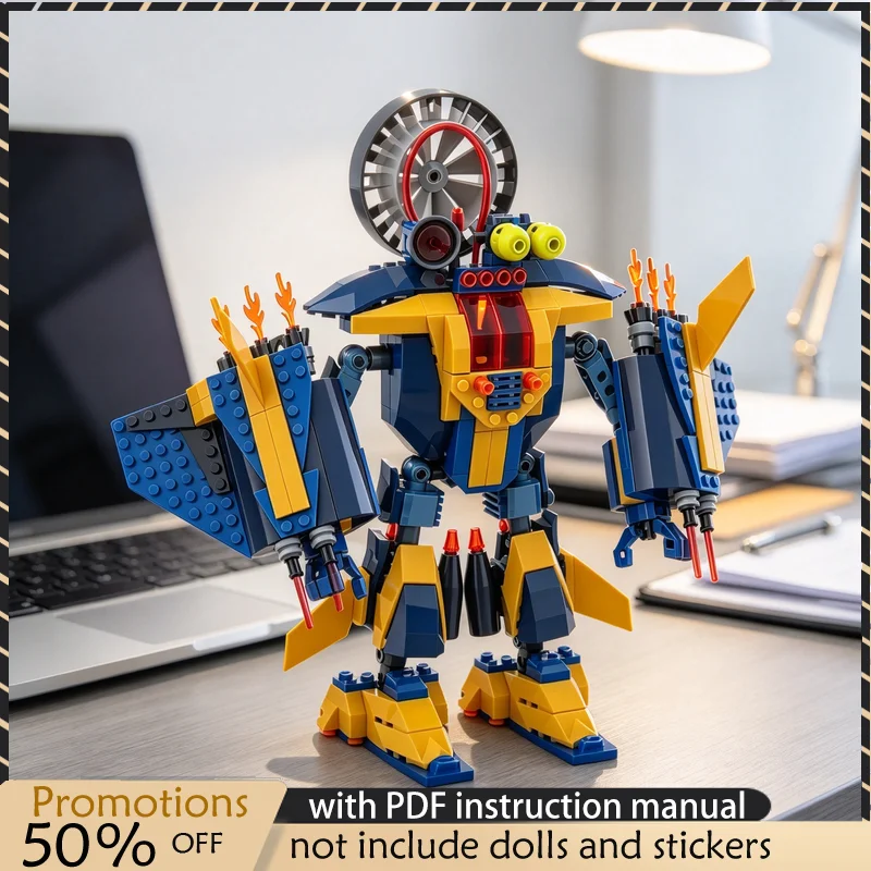443PCS MOC Mountain Giant Fantasy Mecha Robot Model Building Blocks DIY Assembly Toy Adult Collector Desktop Decoration Gift