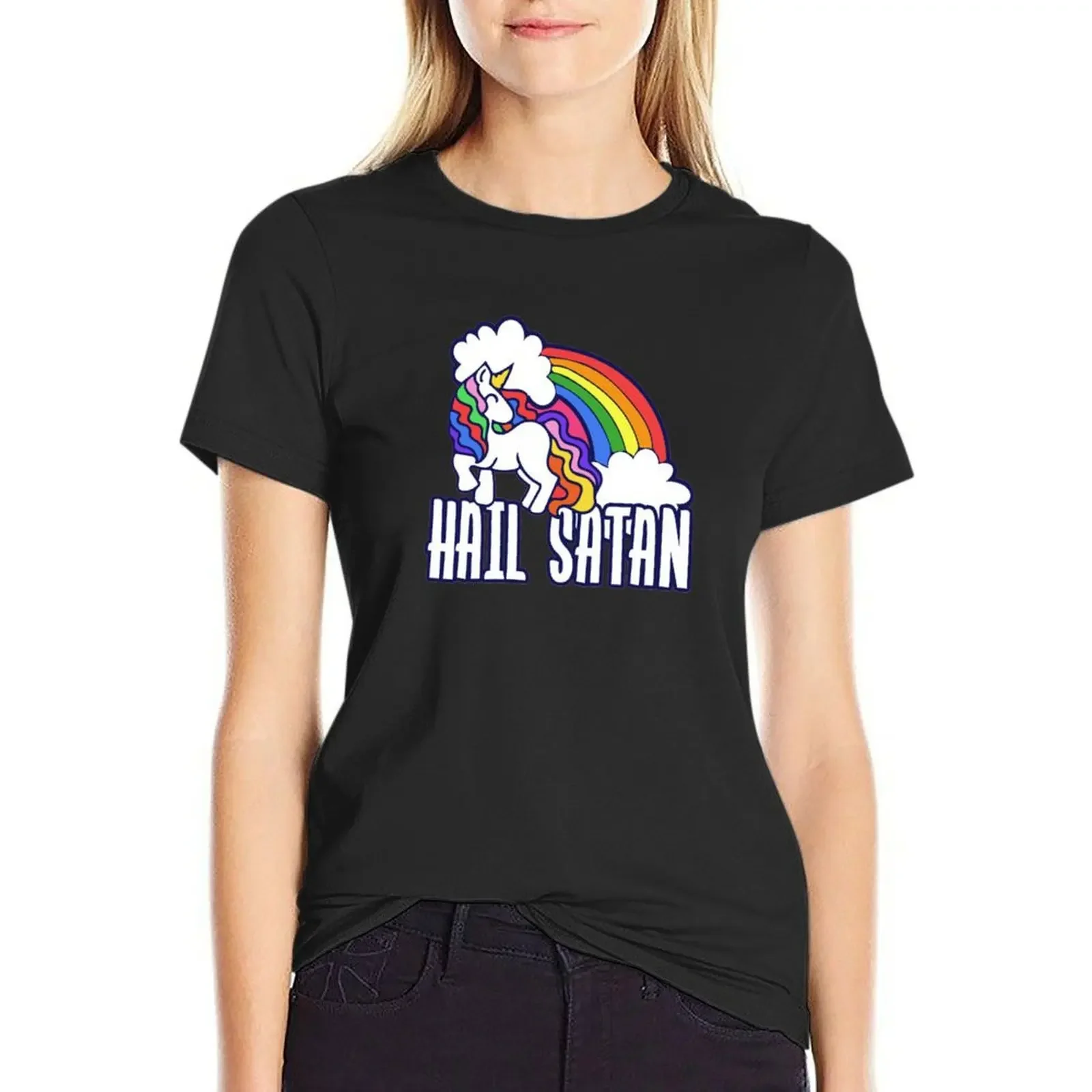 

Unicorn Rainbow Hail T-Shirt aesthetic clothes tees plus sizes t-shirt dress for Women plus size sexy