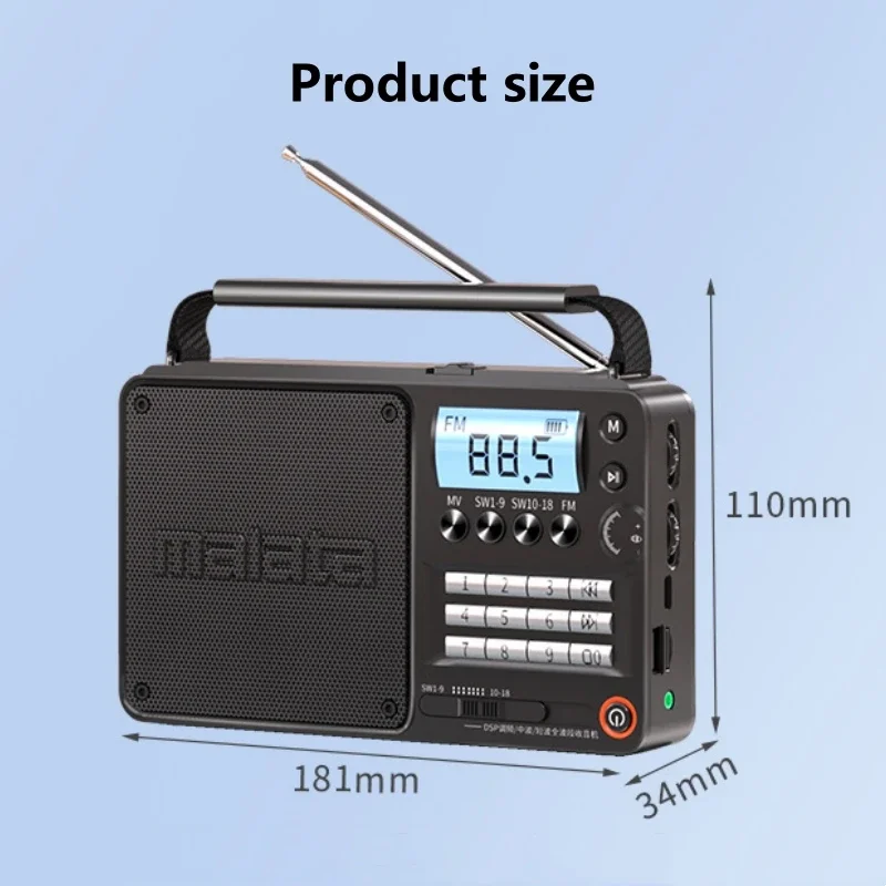 New Good Price Bluetooth Speakers With Led Light Multifunctional Rechargeable All-band Radio Portable Plug-in Card for Listening