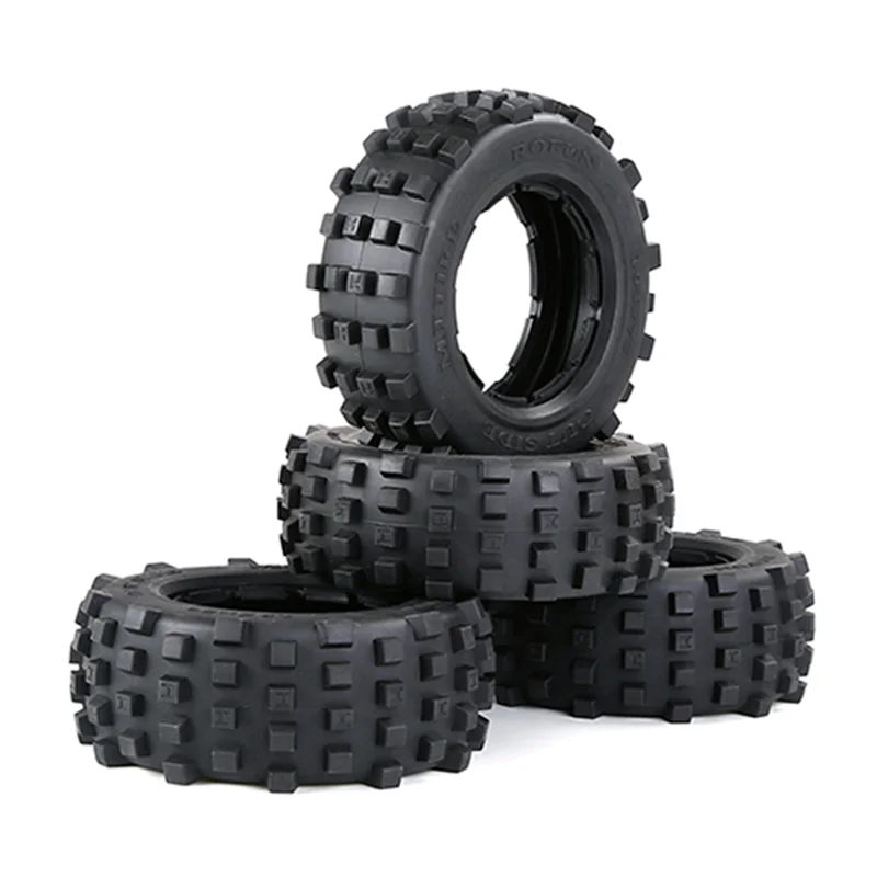 4 Pcs for 1/5 HPI ROFUN ROVAN KM BAJA 5T 5SC 5FT LOSI 5IVE T DBXL Truck Parts Rc Car Knobby Front or Rear Tire Skin