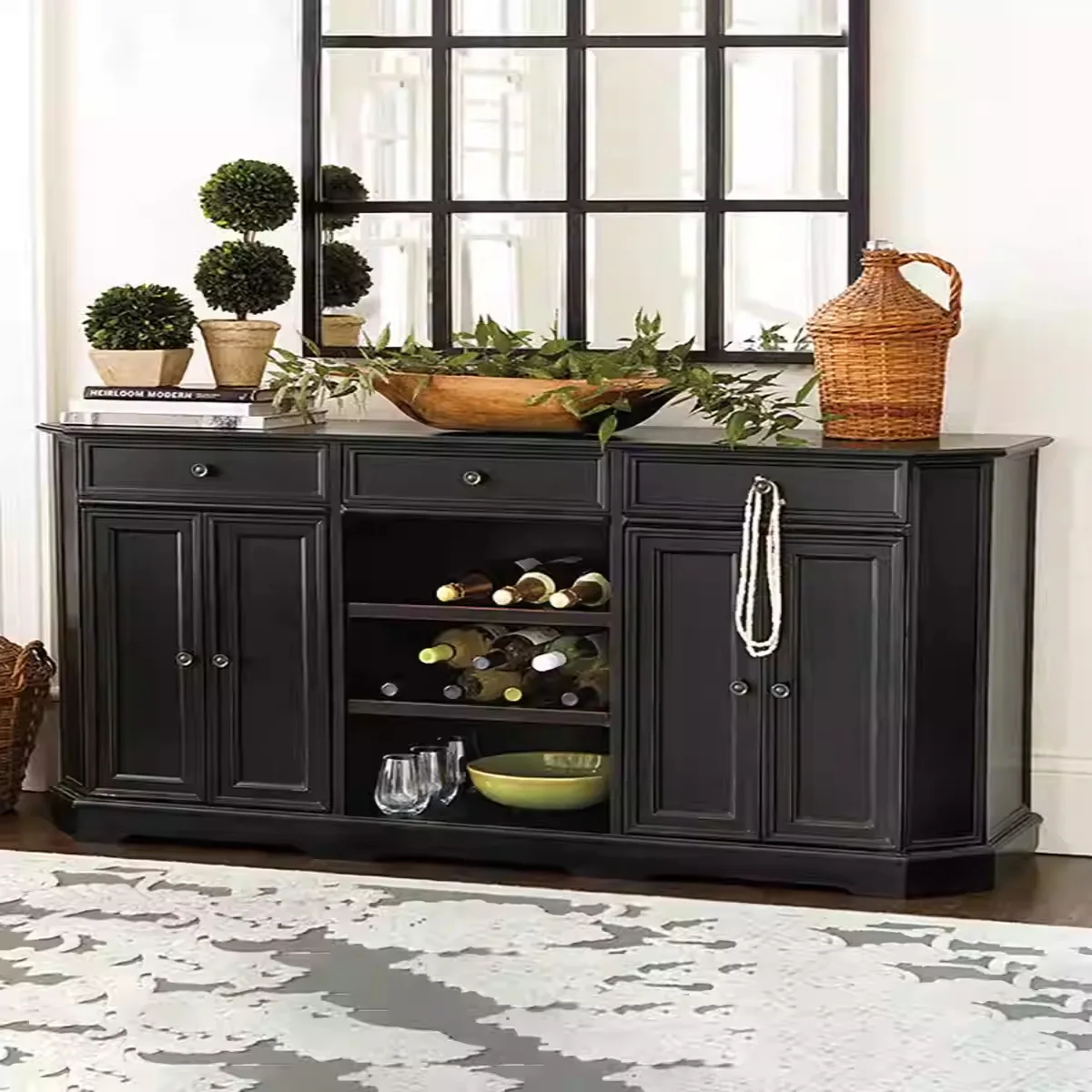 American, neoclassical, simple, modern, solid wood, side cabinet