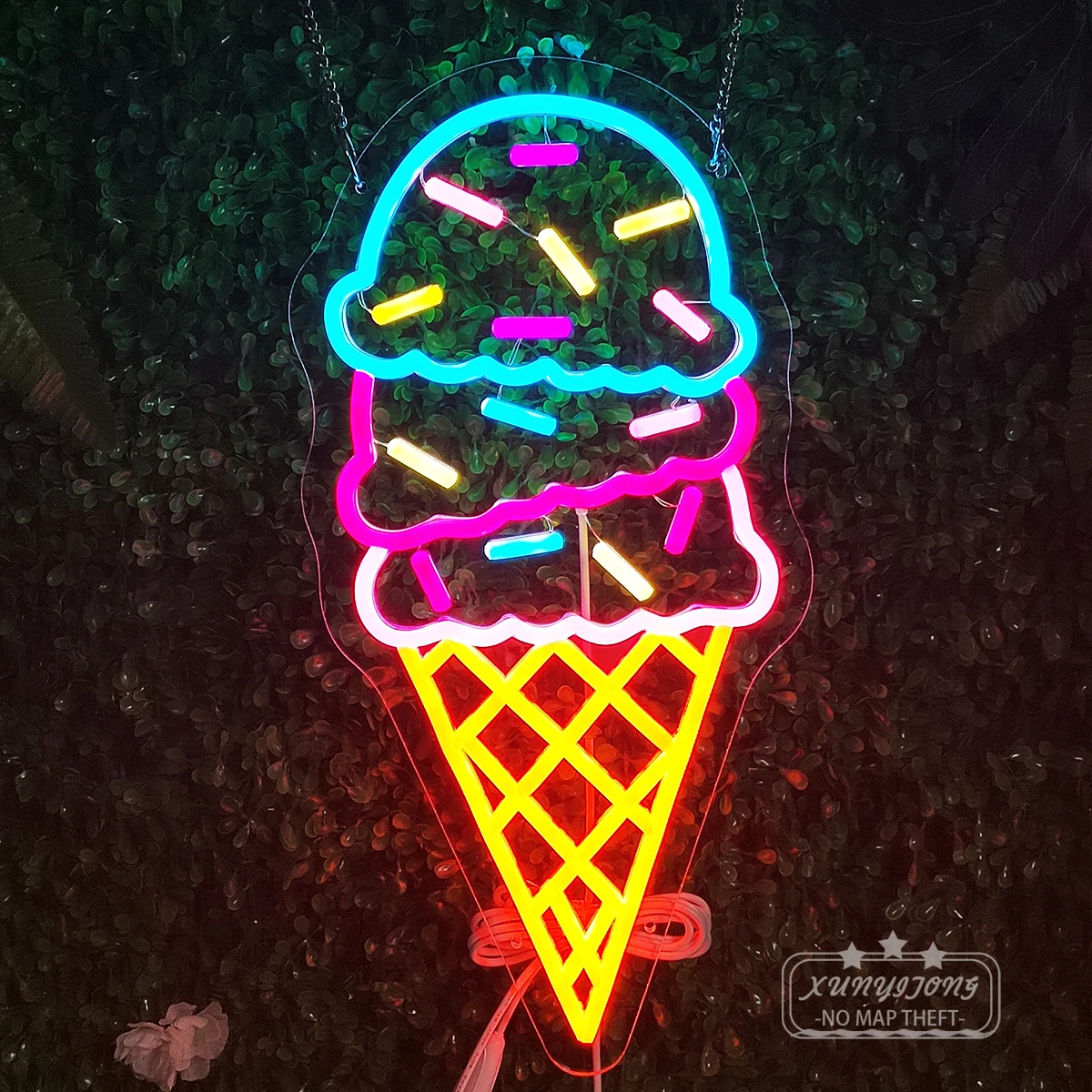 Ice cream letters neon signs shops dessert shop decorations ice cream shop to create an atmosphere to make your store more shiny