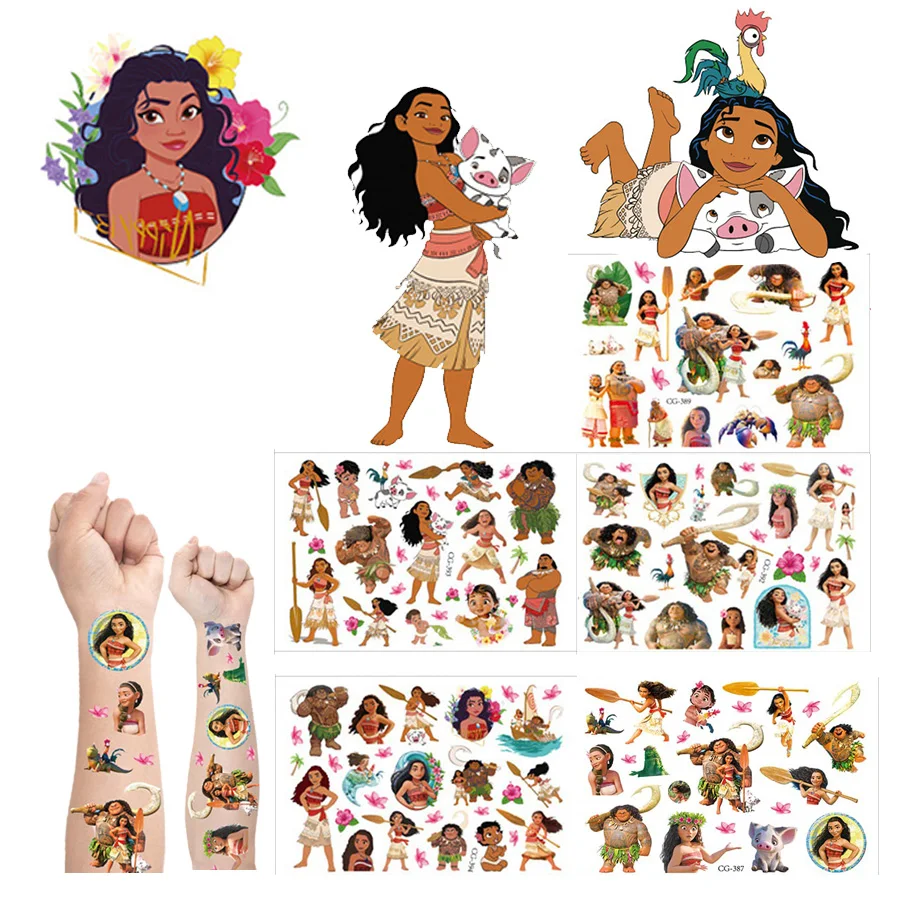 

Moana Maui Tattoo Stickers Vaiana Oceania Party Favor Gifts Pinata Fillers Children's Birthday Surprises Wedding Souvenirs