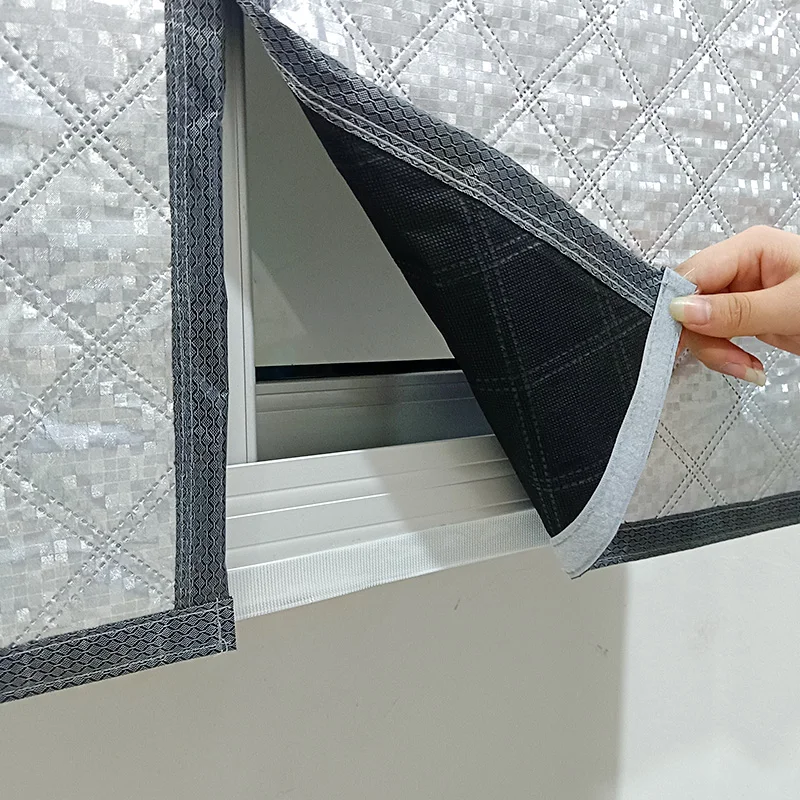 Customizable Gray Winter Household Magnetic Curtains, Windproof and Warm Curtains, Thickened Insulation and Cold Proof Curtains