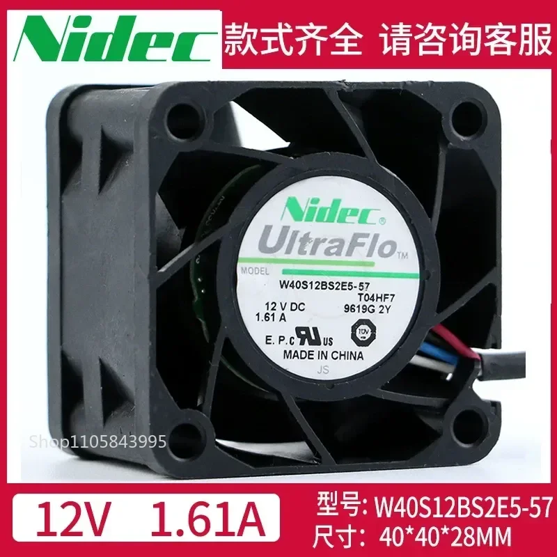 for NIDEC W40S12BS2E5-57 4CM 12V 1.61A 4028 Mine Power Supply Large Air Volume Fan