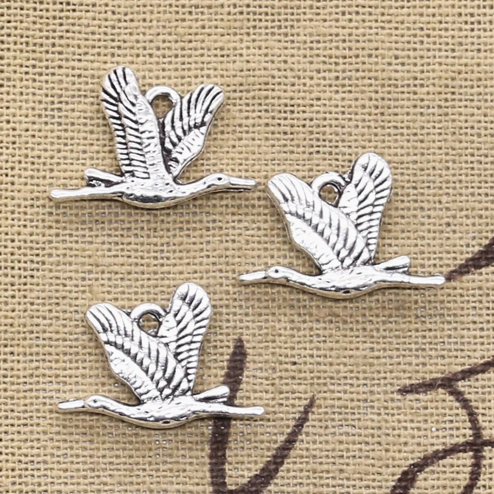 12pcs Charms Wild Goose Bird 20x14mm Antique Making Pendant fit,Vintage Tibetan Silver color,DIY Handmade Jewelry