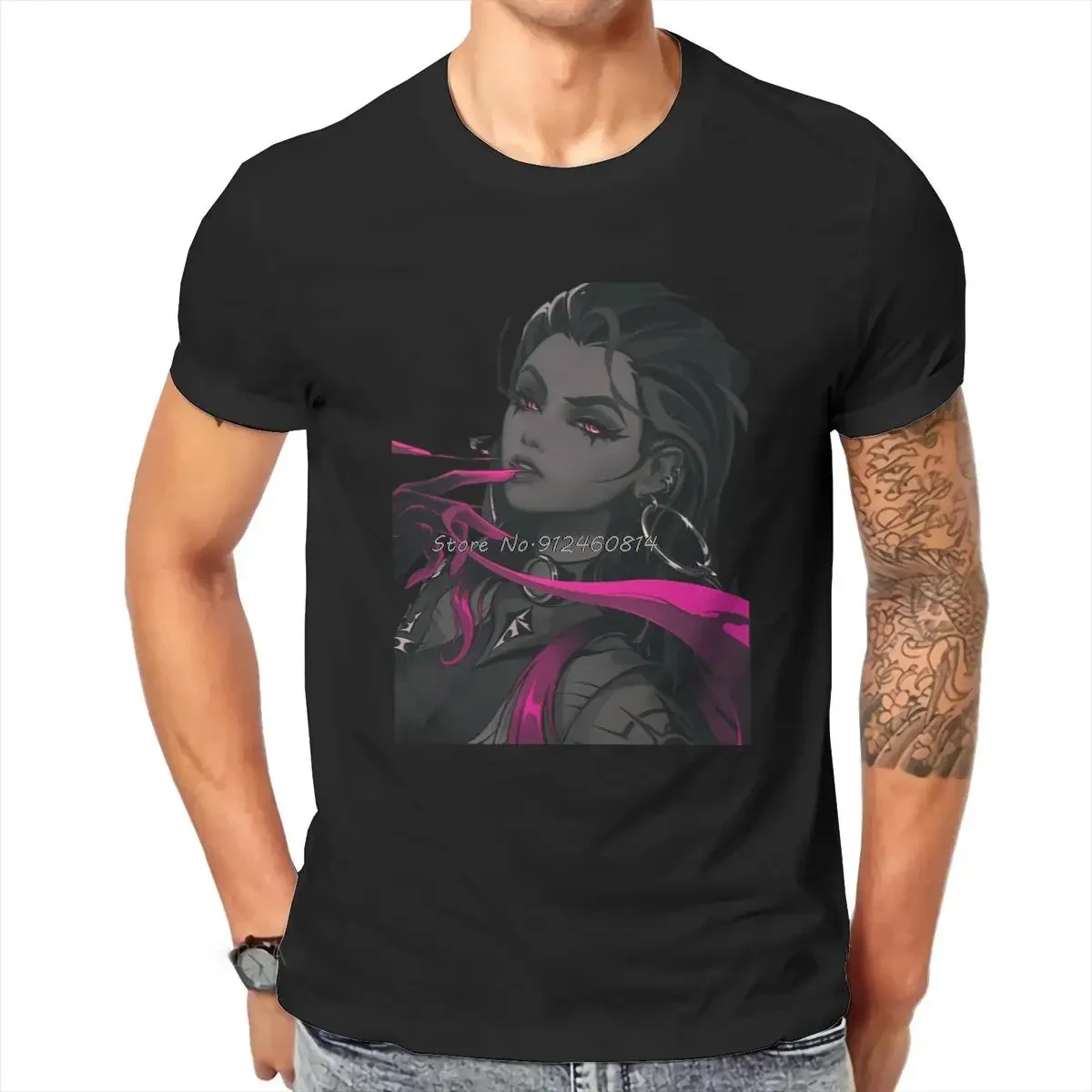 

VALORANT Game Reyna Tshirt Vintage Alternative Men Cotton O-neck Tshirt Hip Hop Tees Streetwear Harajuku