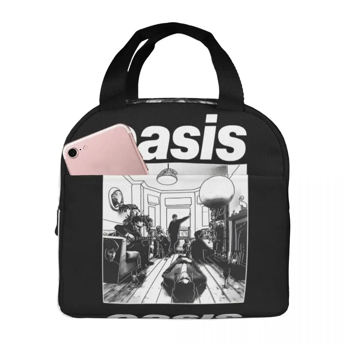 Definitely Maybe Rock Band Insulated Lunch Bag Cooler Bag Lunch Container O-Oasis Leakproof Tote Lunch Box Food Handbags College